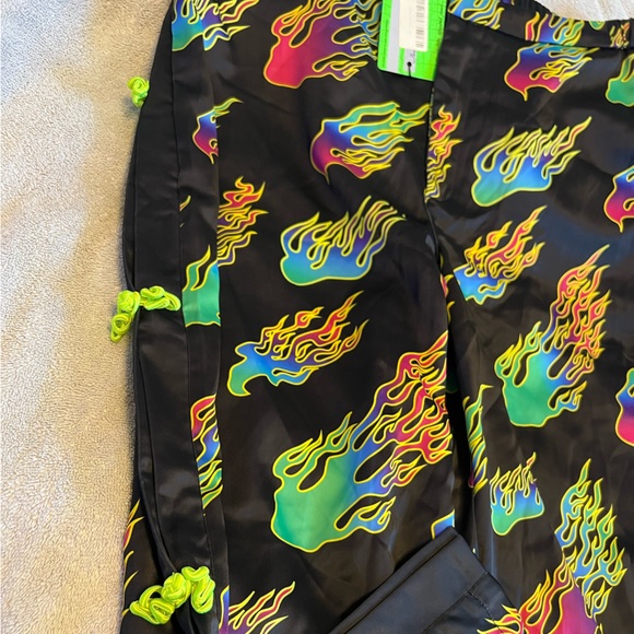 JADED LONDON neon flame open side pants size US 8 - Picture 9 of 10